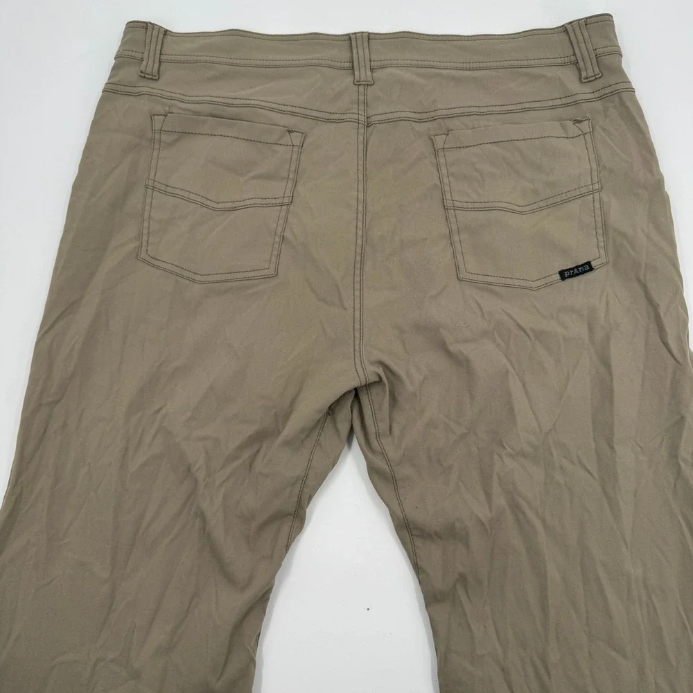 Prana Zion Slim Fit Pants Mens 38x34 Mud Khaki Stretch Hiking Outdoor Trousers